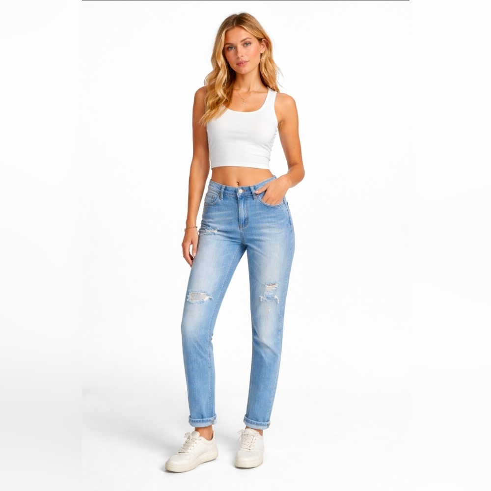 D&G Dolce and Gabbana Low Rise Boyfriend Distressed Jeans Size 25 Style 50601